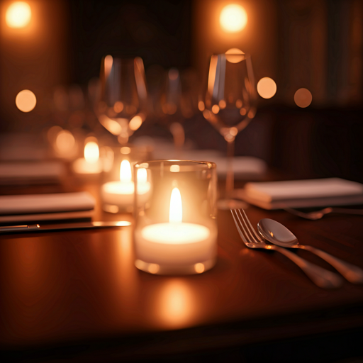 Candlelit table at Sapore